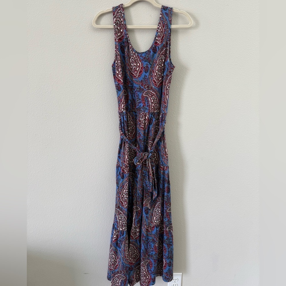 Spring Dress Talbots Blue and Pink Paisley Maxi Dress - Picture 6 of 9